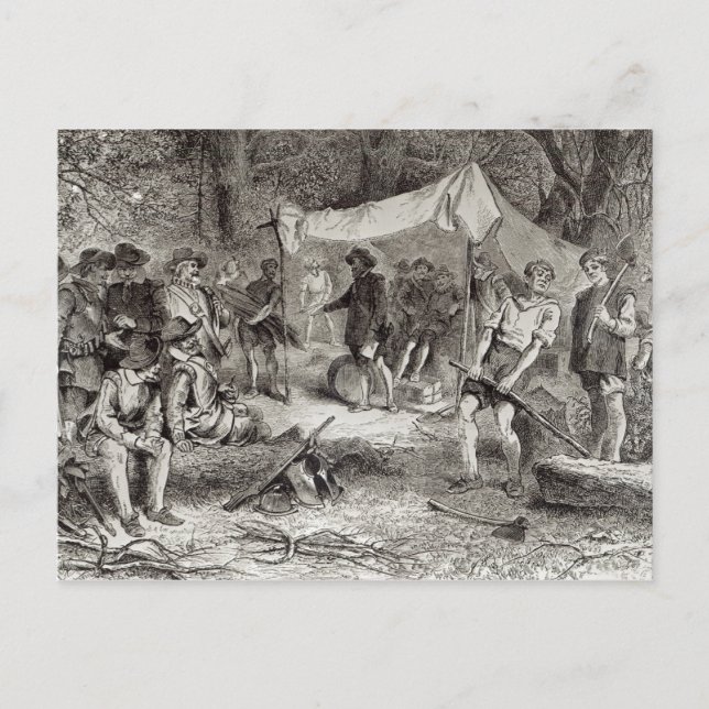 Cartão Postal O primeiro dia em Jamestown (Frente)