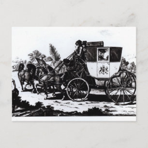 Cartão Postal O Primeiro Treinador de Correio, 1784