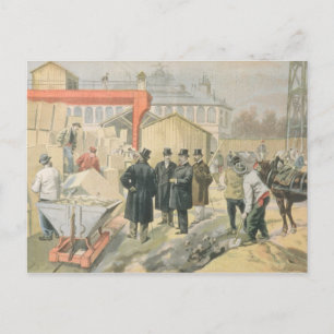 Cartão Postal O Príncipe de Gales visitando o edifício