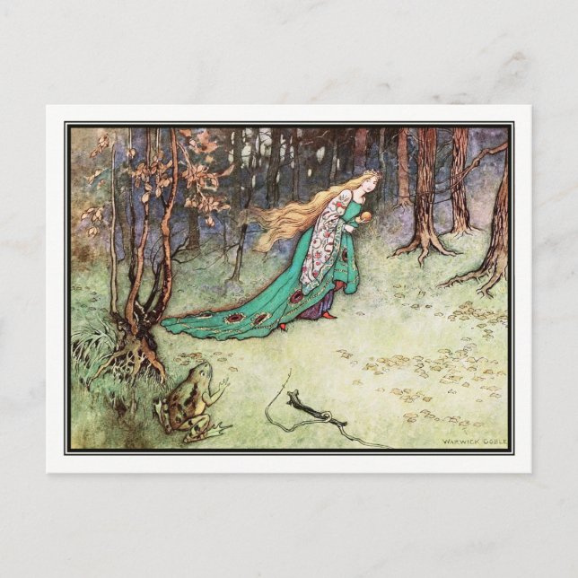 Cartão Postal O Príncipe Sapo de Warwick Goble (Frente)