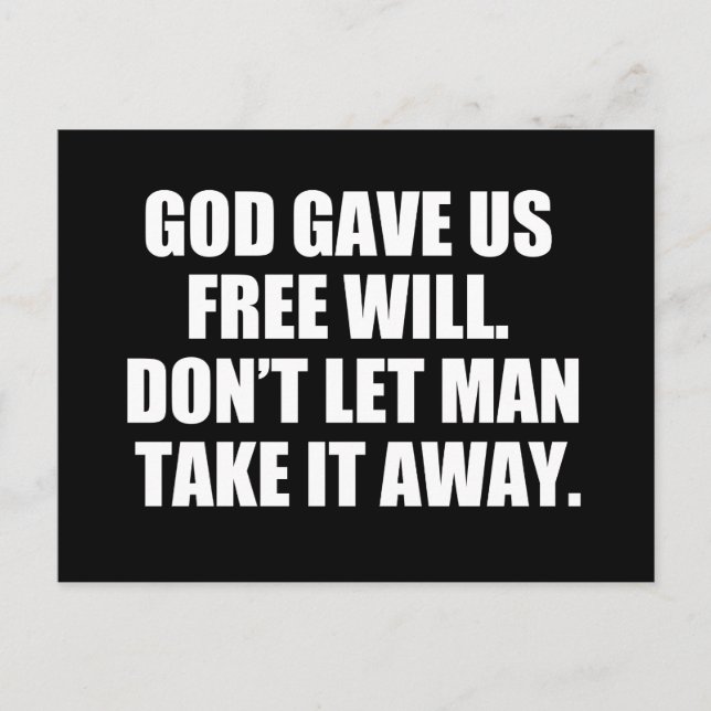 Cartão Postal O Pro Choice Free Will (Frente)