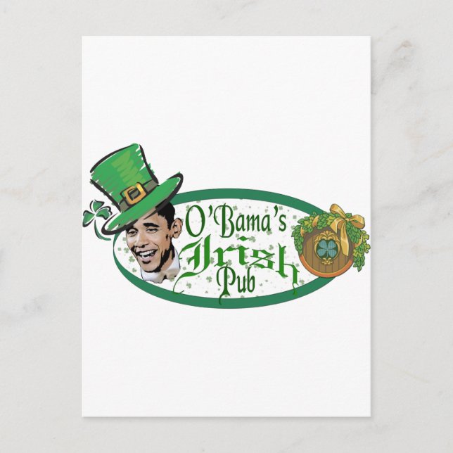 Cartão Postal O Pub Irlandês de Obama (Frente)