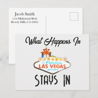 Cartão Postal O que acontece em Vegas fica em Las Vegas à Noite