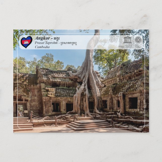 Cartão Postal O quê da UNESCO - Angkor - Templo de Taprohm (Frente)