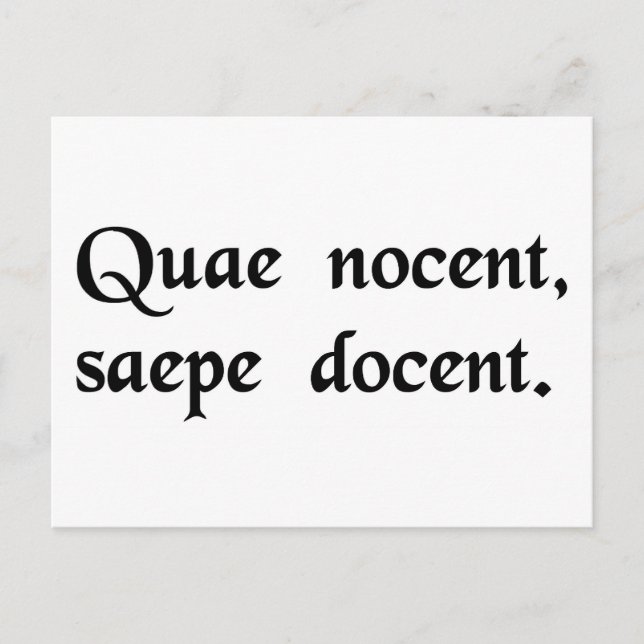 Cartão Postal O que dói, frequentemente instrui. (Frente)