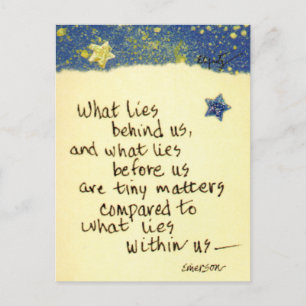 Cartão Postal O que está atrás de nós...dizendo nota de desenho 