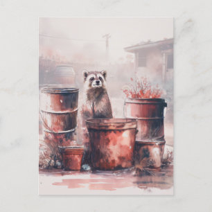 Cartão Postal O Raccoon Prossegue Nas Ruínas