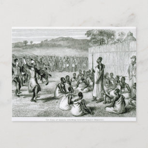 Cartão Postal O Rei de Uganda Revisando o Coronel