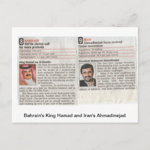 Cartão Postal O Rei Hamad do Bahrein e Admadinejad do Irã