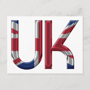 Cartão Postal O Reino Unido Jack British Flag Typoographic Elega