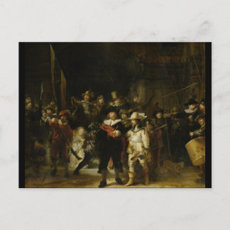 Cartão Postal O relógio de noite, Rembrandt Van Rijn