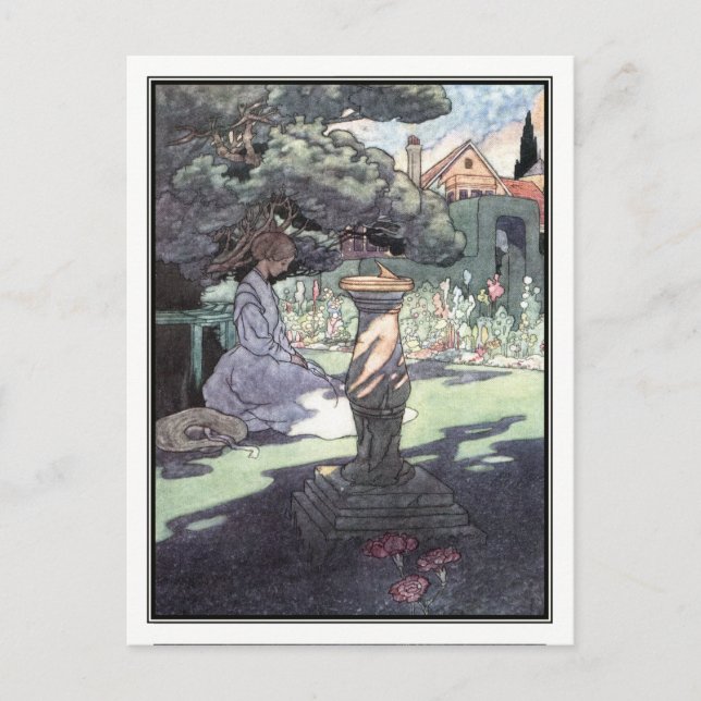 Cartão Postal O relógio de sol de Charles Robinson (Frente)