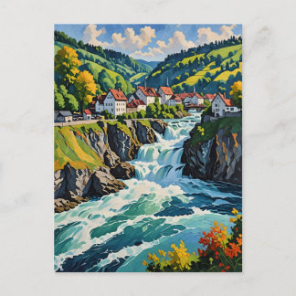 Cartão Postal O Reno Cai em Schaffhausen