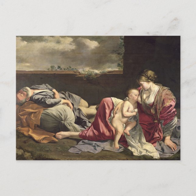 Cartão Postal O Resto no Voo para o Egito, 1628 (Frente)