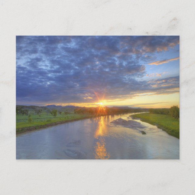 Cartão Postal O Rio Powder pega a última luz em Custer (Frente)