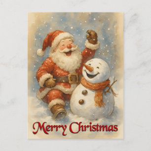 Cartão Postal O Riso de Papai Noel no Abraço do Inverno
