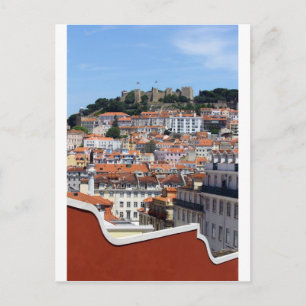 Cartão Postal O Rossio e a Colina do Castelo, Lisboa, Portugal