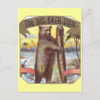 Cartão Postal O Rótulo de Charuto Big Baer