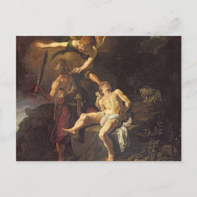 Cartão Postal O Sacrifício de Isaac, 1616 (Frente)