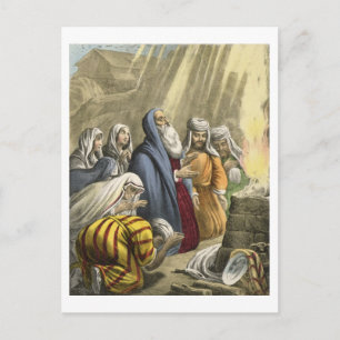 Cartão Postal O sacrifício de Noah ao deixar a arca, de uma bí