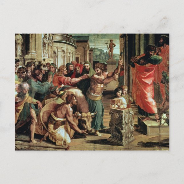 Cartão Postal O Sacrifício em Lystra (desenho para a Sistina C (Frente)