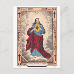 Cartão Postal O Sagrado Coração de Jesus