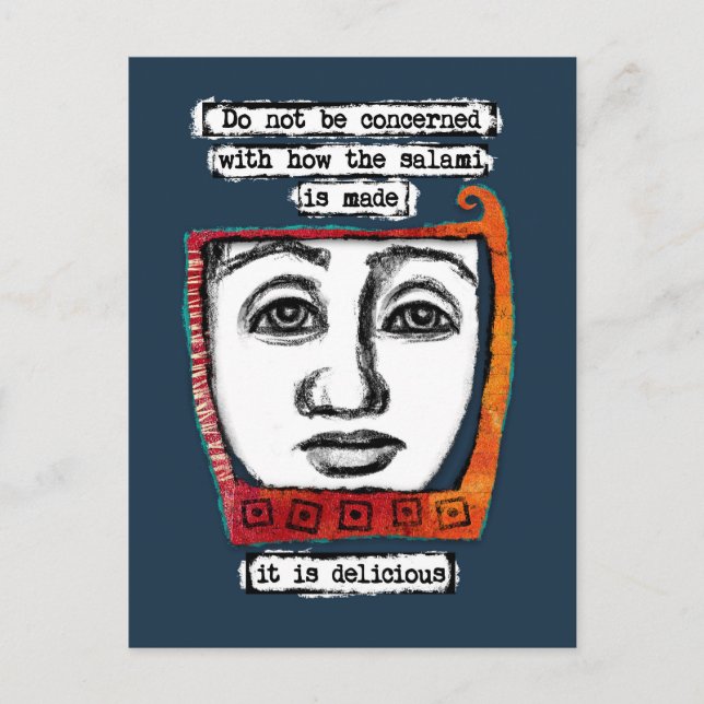Cartão Postal O Salami é um Cartão-Postal Delicioso (Frente)
