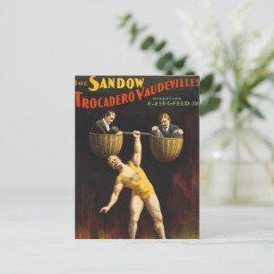 Cartão Postal O Sandow Eugen Sandow Levantador de Peso Vaudevill