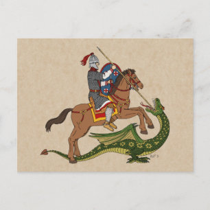 Cartão Postal O Santo Romano George e o Dragão