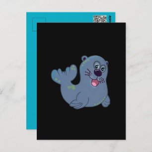 Cartão Postal O Selo Do Tecido No Caractere Do Logotipo Zazzle M