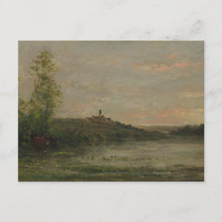 Cartão Postal O Sena Morning Charles-François Daubigny Impressão