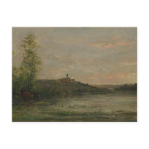 O Sena Morning Charles-François Daubigny Impressão