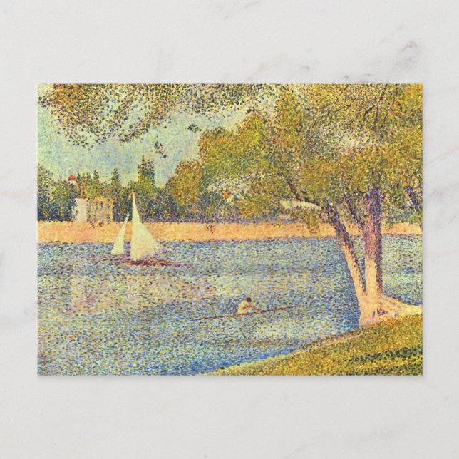 Cartão Postal O Sena no Grand Jatte, Primavera de Seurat (Frente)