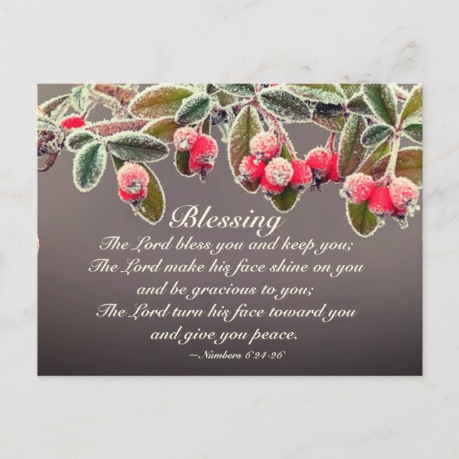 Cartão Postal O Senhor Abençoa Você Números 6:24-26 Escritura (Frente)
