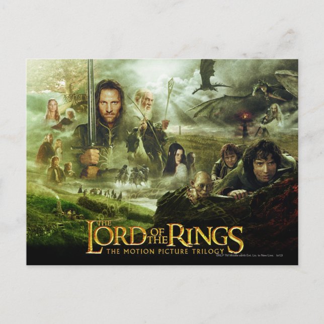 Cartão Postal O SENHOR DO filme RINGS Poster Art (Frente)