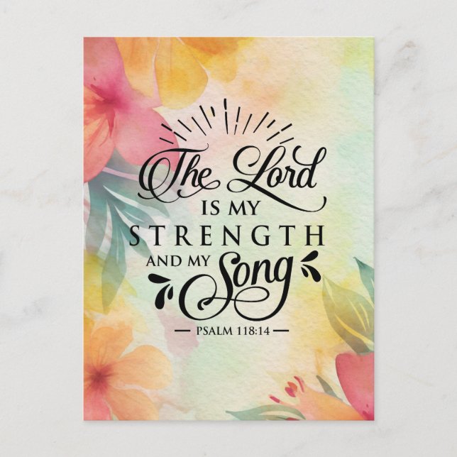 Cartão Postal O Senhor é a minha força e a minha canção (Frente)
