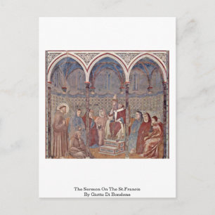 Cartão Postal O Sermão Na Rua. Francis Por Giotto Di Bondone