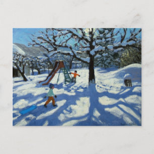 Cartão Postal O slide no inverno da Rua de Bourg Moritz