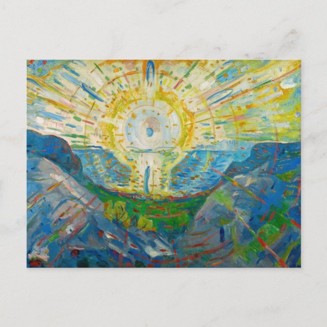 Cartão Postal O Sol, 1912, por Edvard Munch (Frente)