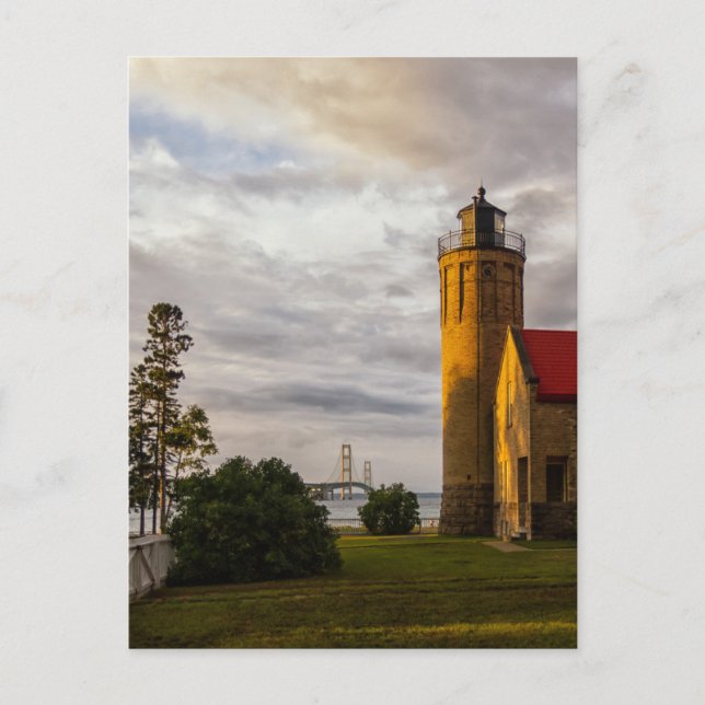 Cartão Postal O Sol na Cidade de Mackinaw (Frente)