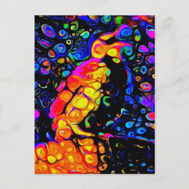 Cartão Postal O Solitário Pássaro 4: Estilo de Arte Líquida (Frente)