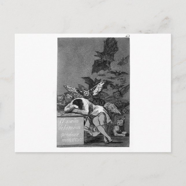 Cartão Postal O sono da razão produz monstros de Francisco (Frente)