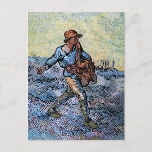 Cartão Postal O Sower (após Millet), Van Gogh Fine Art (Frente)