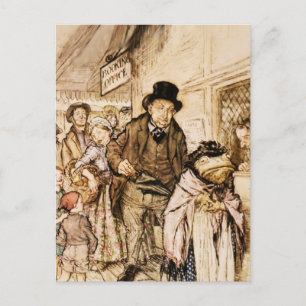 Cartão Postal O Sr. Toad Compra Uma Passagem por Arthur Rackham