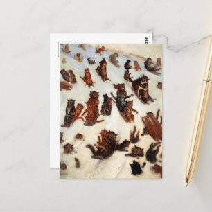 Cartão Postal O Tabby Toboggan Club de Louis William Wain