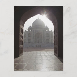 Cartão Postal O Taj Mahal fez a porta passar para a