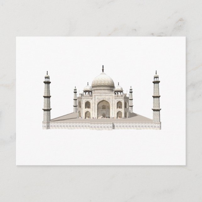 Cartão Postal O Taj Mahal: Modelo 3D: (Frente)