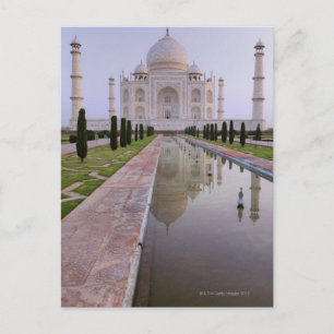 Cartão Postal O Taj Mahal refletiu-se perfeitamente no