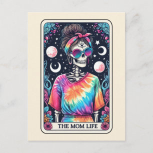 Cartão Postal O Tarot da Vida de Mãe Arte Tie Dye Esqueleto