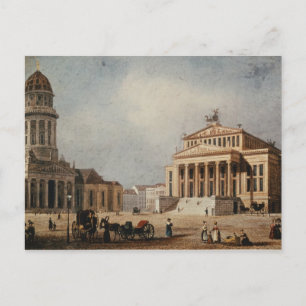 Cartão Postal O Teatro Real e a Nova Igreja, 1833
